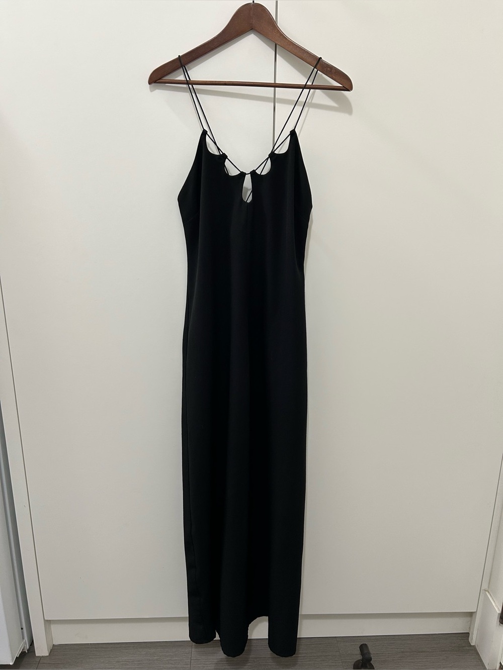 Elliatt Floor Length Formal Black Dress with Decorative Cutouts Minimalist Sexy